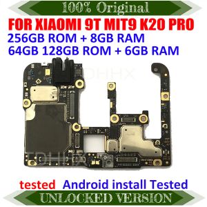 Moderbrädor Fullt fungerande olåst huvudmobilt kort för Xiaomi 9T Mi9T M9T MI 9T Pro Redmi K20 Moderkort med chipskretsar
