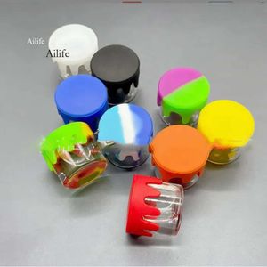 6Ml Dry Herb Container Food Grade Nonstick Wax Storage With Silicone Lid Glass Box Oil Jar For Dab Vaporizer Jars 0425