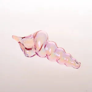 Retail In Stock L11cm Rainbow Pink Color Conch StyleTobacco Smoking Hand Pipe/Smoking Glass Hand Pipe/Custom Glass Tobacco Pipe