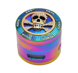 Rainbow Herb Grinder Średnica 63 mm 4 -częściowy łapaczanie pyłku Trwałość przyprawowa ciężka stopowa cynk tytoń palenie ziół Grindery 3641138