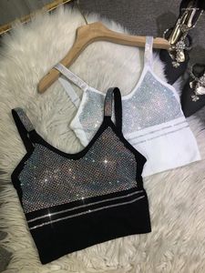 Женские танки Европейская тяжелая вышивка бурение красавица Back Camisole с грудной клеткой