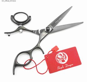 Hair Scissors 603# 5.5 Brand Purple Dragon TOP GRADE Hairdressing Scissors JP 440C 360 Degree Rotation Barbers Cutting Scissors Hair Shears Q240425