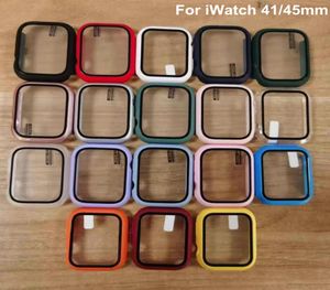 Protective Hard Case with Tempered Glass Film Screen Protector for Apple Watch Series 567 Smartwatch Full Cover Bumper6474338