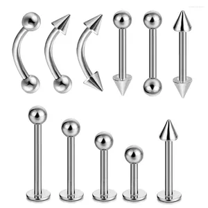 Brincos de garanhão 16pcs Cartilagem de aço inoxidável Cartilagem TRAGUS Piercing Jóias para mulheres