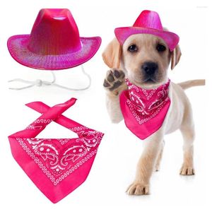 Abbigliamento per cani cowboy costumi set fibbia regolabile traspirante comodo da indossare la sciarpa di bandana per cappelli per animali domestici di grandi dimensioni di grandi dimensioni