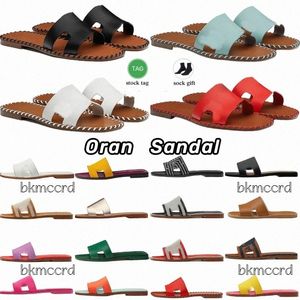 Designer sandals slippers Oran Sandal slides Leather Gold Calfskin Rose Pale Epsome Denim Rouge Calfskin womens size 35-42jsrb#