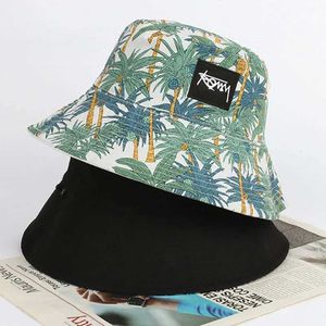 Szerokie brzegowe czapki wiadra czapki jk koreańskie litera haft haftowy kapelusz dla kobiet szerokie grzbiet na zewnątrz, podwójny fisherman Panama Hat 240424
