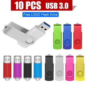 Laufwerke 10pcs/Lot USB 3.0 Flash -Laufwerk 64 GB 128 GB Pen -Laufwerk 16 GB Pendrive 32 GB Scheibe auf Key USB Stick 32 GB 16 GB Speicher Flash -Scheibe