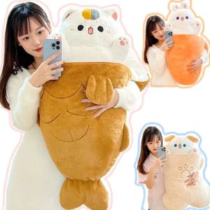 Giocattoli 80x45cm kawaii taiyaki gatto peluche giocattolo coniglietto nascosto nel cane carota in ossa animali di peluche cuscino da peluche per bambini ragazza