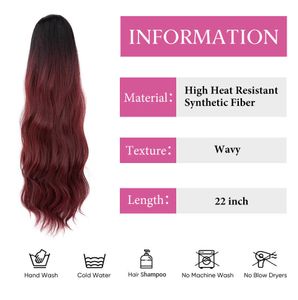 Wig tascabile femmina capelli ricci lunghi con altissimo stile coda di cavallo in maglie onde d'acqua in fibra sintetica parrucca di fibra sintetica