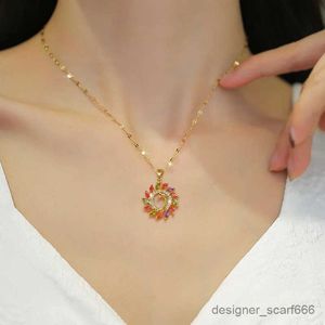 Pendant Necklaces 316L Stainless Steel Colorfully Peacock Pendants Necklace For Elegant Women Kpop Fashion Female Choker Jewelry Accseeories 2022
