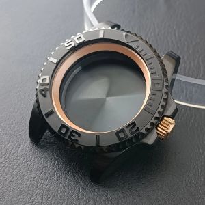 Fall högkvalitet GMT Silvery Black Case har inre ring 40,5 mm Titta på mäns fodral Fit NH34 NH35 NH36 Movement/Dial Automtaic Watch Box