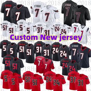 Custom qualsiasi nome qualsiasi numero 28 Joe Mixon 7 CJ Stroud 51 Will Anderson Jr Football Jersey 2023 Dameon Pierce Jalen Pitre John Metchie Tunsil Devin Stingley Jr Davis Mills