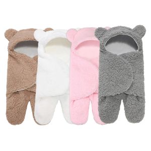 Bolsas saco de dormir recém -nascidos swaddle swaddle embrulhado colcha de veludo quente com 06 meses de bebê saco de dormir de bebê luxuoso quilt macio