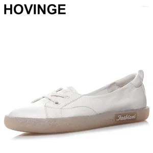 Casual Shoes Spring Top Layer Cow Muscle Soft Sole Women's Genuine Leather Small White Flat Single For Women