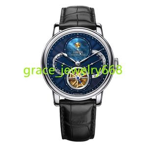 Luxus Custom Blue Color Dial OEM Uhren Mode transparente Männer Automatische Bewegungsgelenk Handuhr