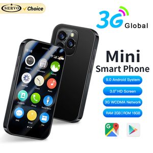 Servo Mini Smartphone 3G Global Dual SIM Card Android 9.0 OS 2 GB RAM+16GB ROM 3.0'HD Screen Uscl Unlock Facial Game GPS Type-C