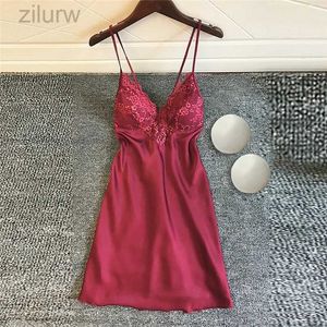 Sexy Pyjamas Erotic Lace Lingerie Pajamas Sexy Women Satin Silk Dresses V-Neck Womens Pajamas Exotic Sexy Dresses hot erotic nightdress d240425