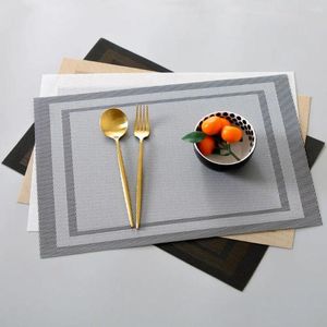 Tapetes de mesa PVC Retângulo Placemat Copo Ponto de óleo Produço calor resistente à mesa Tableware Lavagem de tapete sem deslizamento cozinha