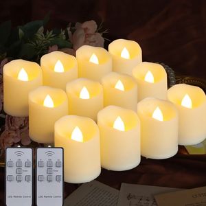 6/9/12 PCs LED velas com baterias de controle remoto cronometrado