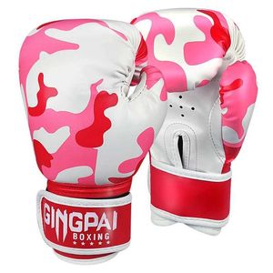 Schutzausrüstung 4 Unzen Kinder Boxhandschuhe Jugend Boxing Bag Childrens MMA Training Jugend Muay Thai Handschuhe Spaß Cartoon Spielzeug rot und blau Baby Geburtstagsgeschenk 240424