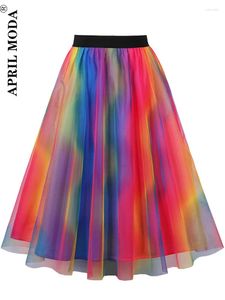 Scherma 2024 Gonnetta per tulle di tulle a maglie di moda galza per festa elegante elegante abito da ballo elastico a vita alta midi