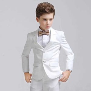 Anzüge formelle Jungen Anzug für Hochzeits Kinder Party weiße Foto Blazer Kinder Taufe Kostüm Gentlemen Teenager Zeremonie Smoking Set Set