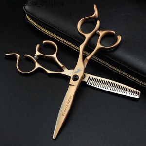 Hair Scissors Professional Hairdressing Cutting Scissors 6 Inch Thinning Shears Salon Barbers JP440C Gold Hair Tesouras1 Q240425