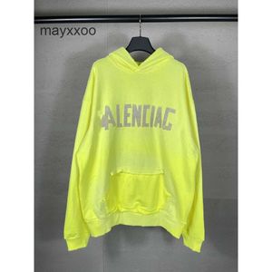 TAPE Wersja B unisex drukowanie wysoko długi Balenciigss Paris Casual Hoodies Family Authesive luźne z kapturem papierowe rękaw