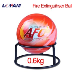 Escalas Extintor de incêndio Ball Pó seco em pó automático Bola de fogo para carros Caixa de distribuição de soquete de energia com suporte de montagem de parede 0,6kg
