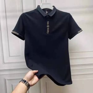 Top Graphic T Shirt for Men Embroidery Polo Shirts Green Man with Collar Tee Stylish Wholesale Elastic Clothes Fashion Xl 240424