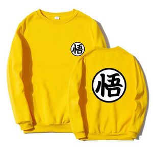 Herrtröjor tröjor goku casual tröja anime män hoodie tröjor herrar tryck sköldpadda goku poleron hombre överdimensionerade strtwear sudadera pullover t240425