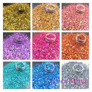 Glitter 29 color 1kg 1000G hurtowy błyszczący błyszczowy proszek proszkowy mieszany mieszany żywica epoksydowa napełnianie sześciokątne heksagonalne holograficzne cekiny paznokciowe