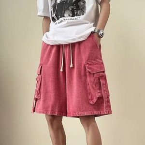 Workwear Pants 5/4, Men's 2024 Summer Korean Version Large Drawstring Shorts, Trendy Brand Loose Casual Sports 5/4 Pants