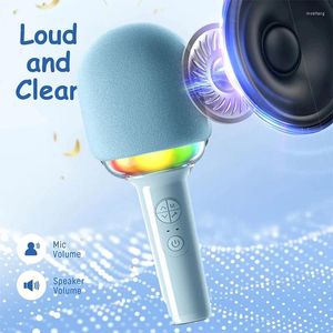 Microphones Wireless Bluetooth 5.2 Microphone 52mm Speaker DSP Noise Cancelling Built-in AR Chip Support TF Card 1200mAh RGB Karaoke