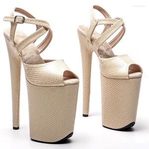 Dance Shoes Peep Toe 23CM/9inches PU Upper Plating Platform Sexy High Heels Sandals Pole 072