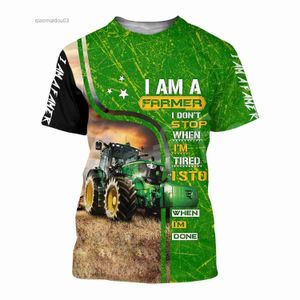 Maglietta per camion per camion polos maschile T-shirt 3D per ragazzi Talsata per trattori auto da uomo Maglietta Casualmente Maglietta Casualmente