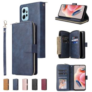 Cases Wallet Case for Xiaomi Poco X5 Redmi Note 12 Pro Plus Speed Explorer 11 11S Vintage PU Leather Zipper Pocket Cover Card Holder