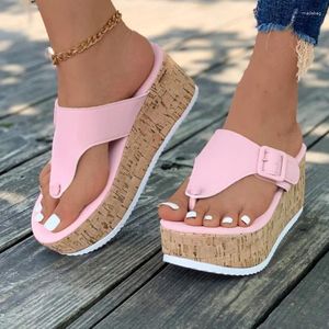 Hausschuhe 2024 Sommer Mode Wedge Women Flip Flops Plattform Schuhe Frauen Dicke Boden lässige Damen Luxus Zapatos Mujer