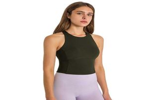 Rund hals bröstkudde sporttank topp yoga kläder kvinnor039s underkläder x Shaped Cross Strap stötdämpande övre stöd RU4333950