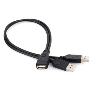 Tillbehör Ny USB 2.0 1 Kvinna till 2 MANA YSPLITTER DATA SYNC Laddningsförlängningskabel