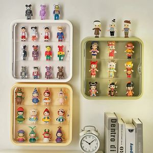 Wall Mounted Doll Blind Box Storage Display Rack Magnetic Suction Figurine Cabinet Dustproof 240415