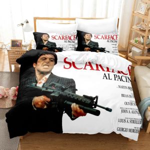 Sets Scarface Bettwäsche Set Single Twin Full Queen King Size Bett Set Aldult Kinder Schlafzimmer Duvetcover Sets 3D Print Fashion 2022