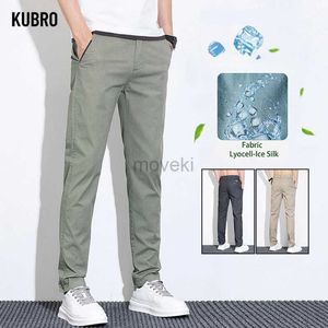 بنطلون الرجال Kubro جودة عالية الموضة رجالي سراويل مستقيمة 2024 النسخة الكورية الصيفية الصيفية نيو مكتب الأعمال التجارية غير الرسمية الذكور D240425