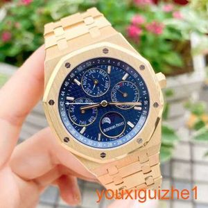 AP Zamansız Bilek İzle Royal Oak Serisi 26574ba Mavi Dial Tasarısı Mens Moda Eğlence İş Sporları Makineleri Geri Şeffaf Saat