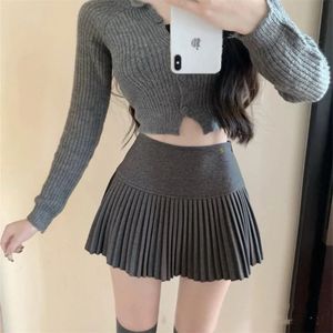 Designer Women's Short Skirt Classic Simple Fine Pleated Half Skirt High Waist Skinny Versatile Tweed Letter Embroidery Skirt