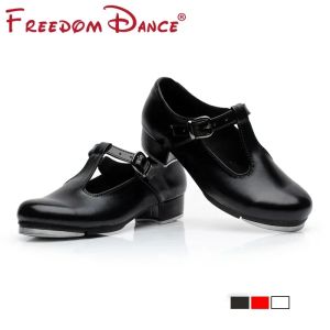 Stivali scarpe da tap dance in pelle di brevetto a forma di T a forma di brevetto per ragazze a basso tacco a basso tacco hiphop jazz jazz scarpe da ballo in intasamento scarpe 2642