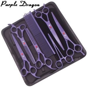 Ножницы для собак -груминга ножниц фиолетовой дракон из нержавеющих прямых нож