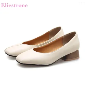 Casual Shoes Brand Mature Black Beige Women Office Pumps Comfortable Brown Low Heels Lady Nude AH481 Plus Big Small Size 10 31 46