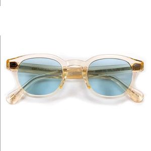 Occhiali da sole occhiali da sole per uomini Johnny Depp lemtosh occhiali da sole polarizzati per donne marchio di lusso acetato vintage telaio blu notturno blu visione occhiali j240423